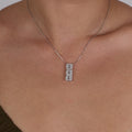 Three delicate - White zircon - woman's Necklace - 925 Sterling SilverI ARTSY SILVER