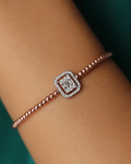 White Zircon Woman's  Bangle- ARTSY SILVER