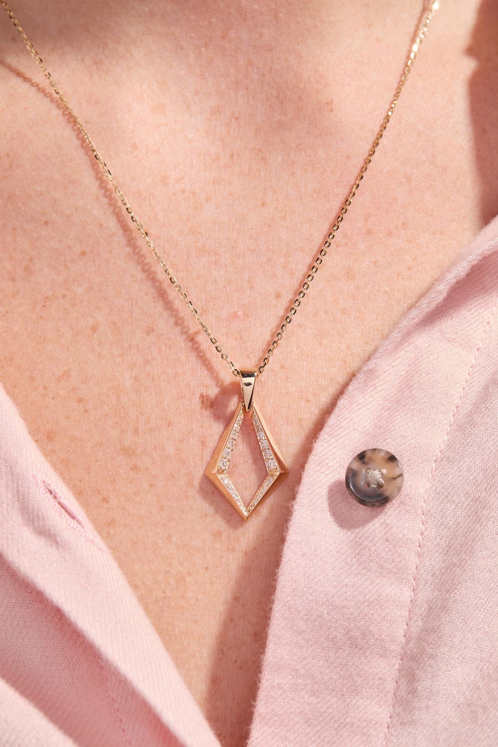 Fortune Gate Zircon Necklace - ARTSY SILVER