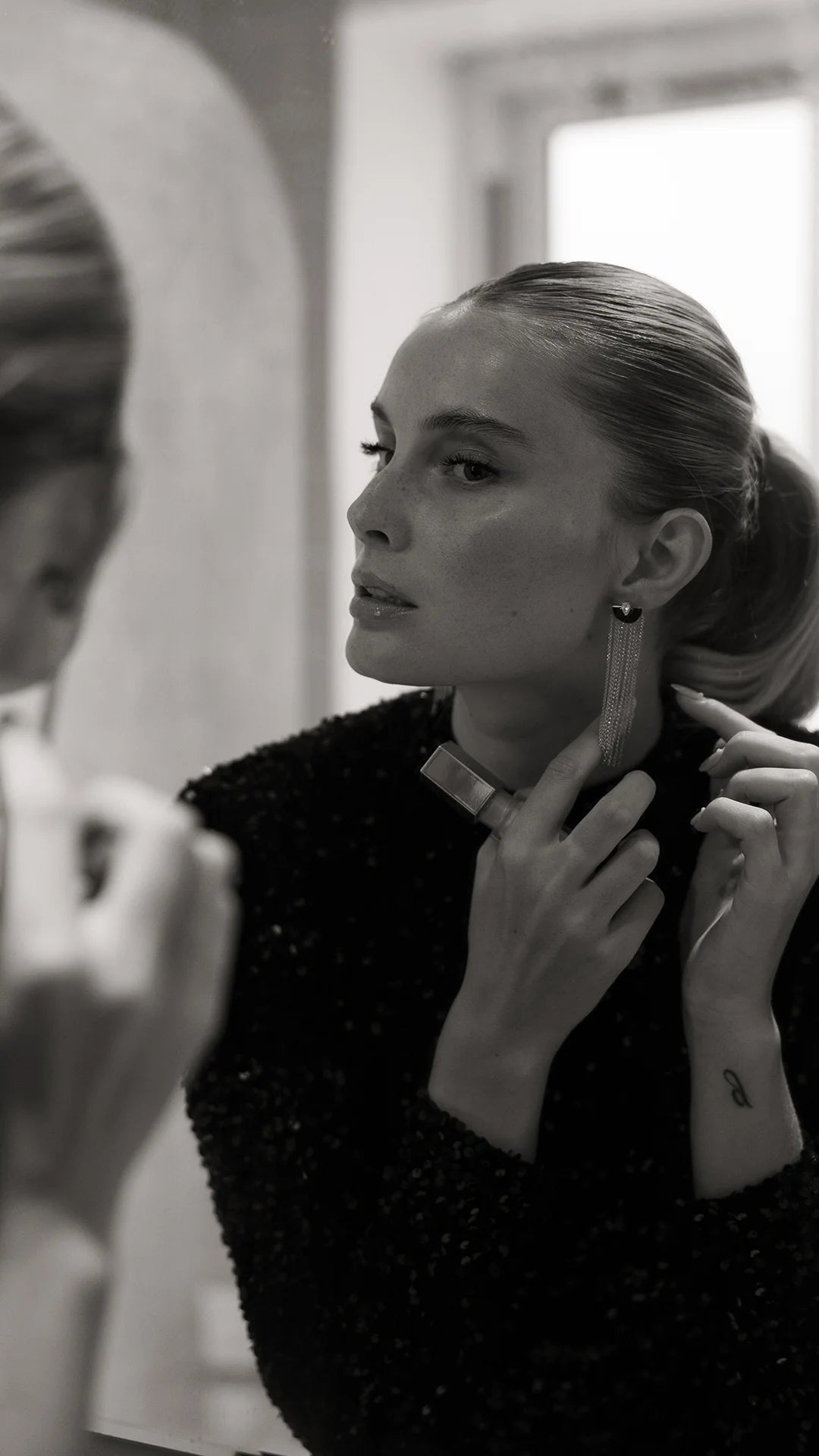 Multi Chains Pear Cut Stone Earrings - ARTSY SILVER