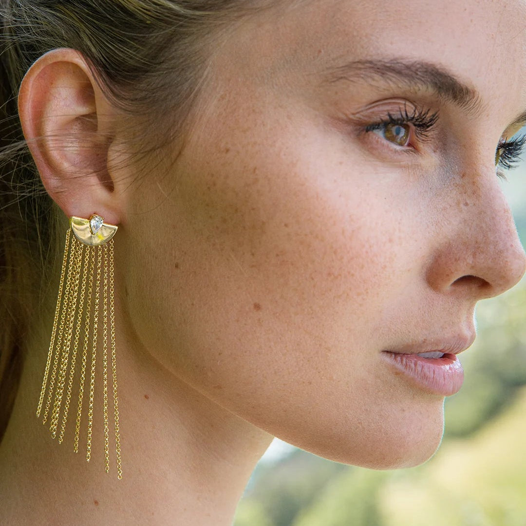 Multi Chains Necklace & Earrings Set - ARTSY SILVER