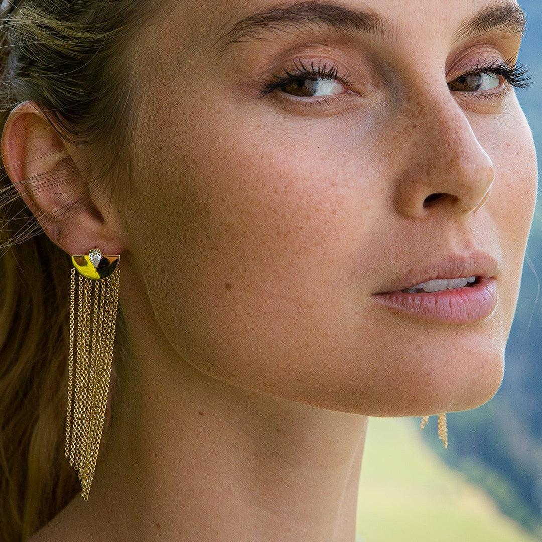 Multi Chains Necklace & Earrings Set - ARTSY SILVER