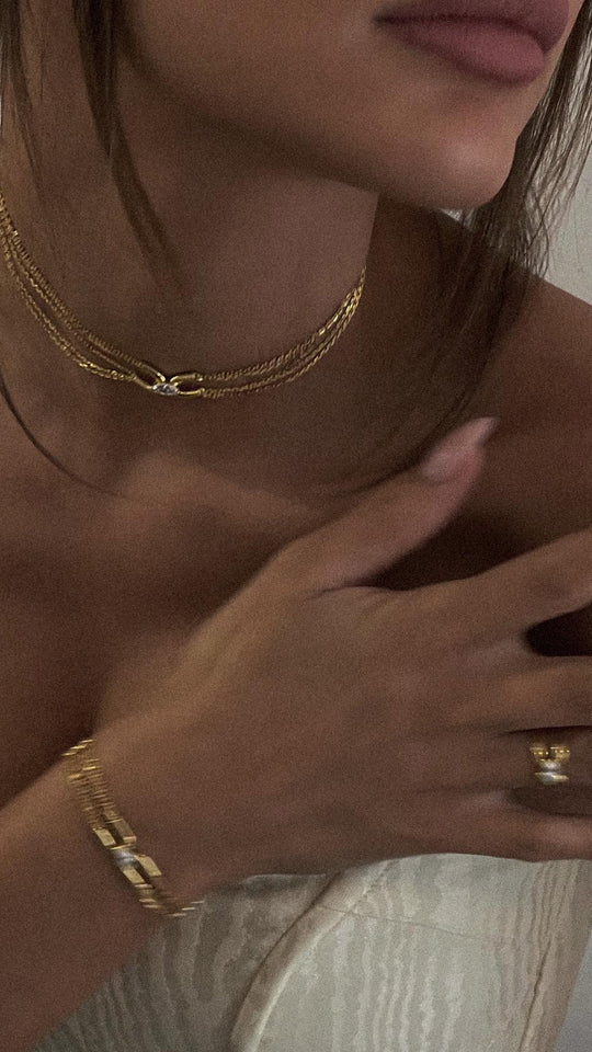 سوار متعدد السلاسل من حجر الزركون