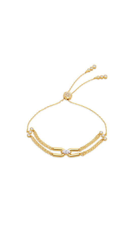 Multi Chain Zircon Stone Bracelet