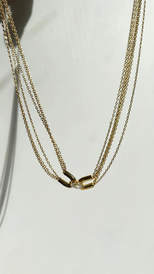 Multi Chains Adjustable Necklace Gold Plating