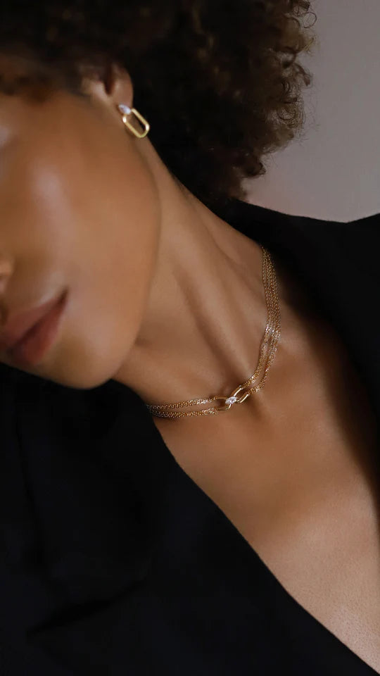 Multi Chains Adjustable Necklace Gold Plating