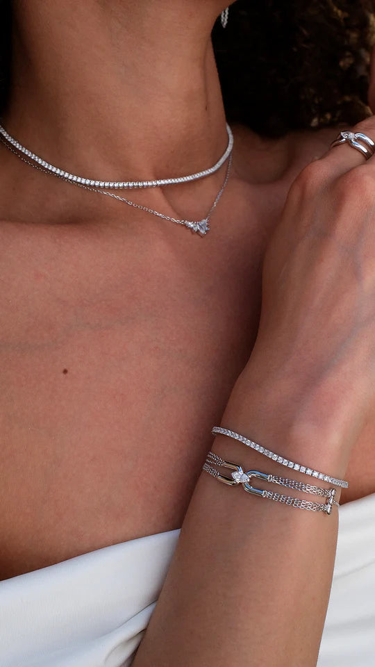 Multi Chains Silver Bracelet