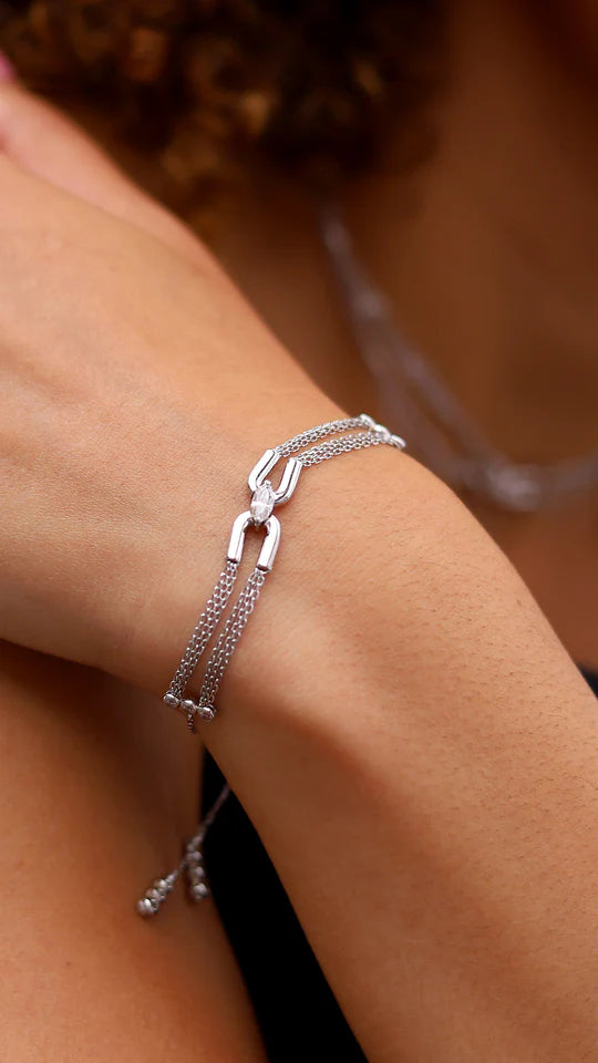 Multi Chains Silver Bracelet