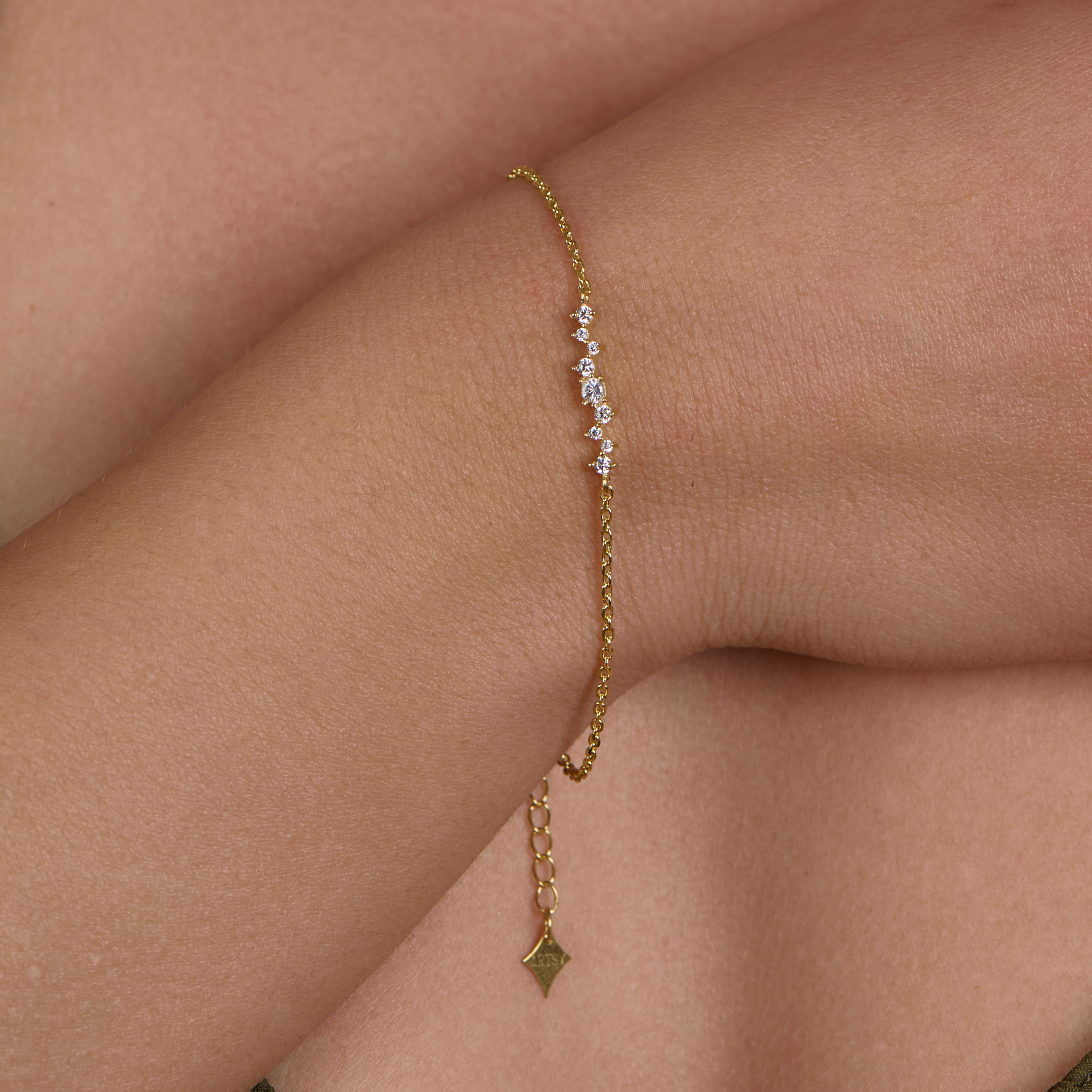 Multi Zircon Stones Gold Plated Bracelet