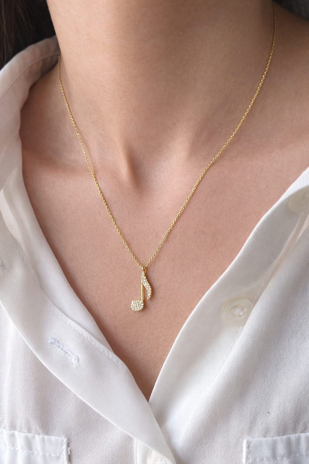 Musical Note Necklace - ARTSY SILVER