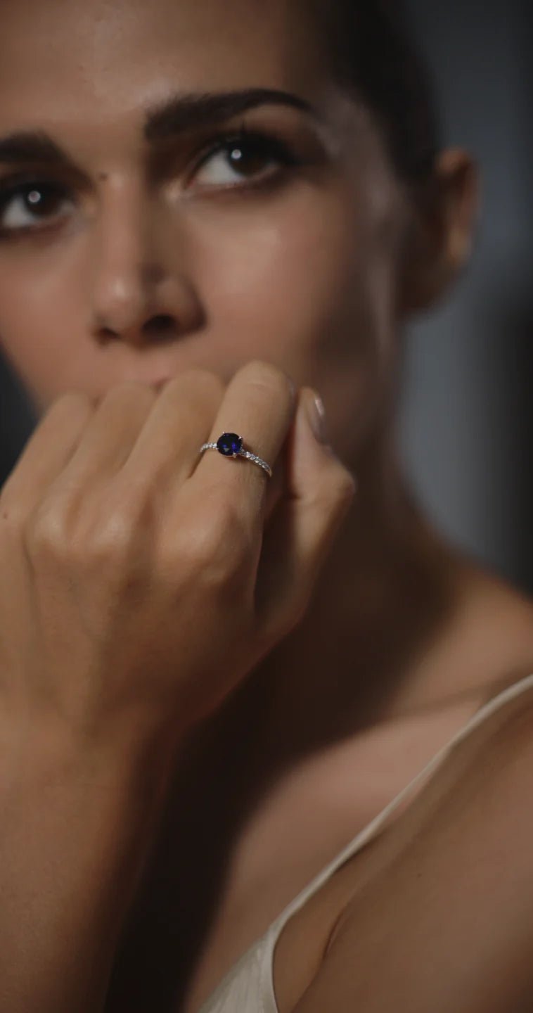 My Heart’s Keeper Blue Sapphire Ring - ARTSY SILVER