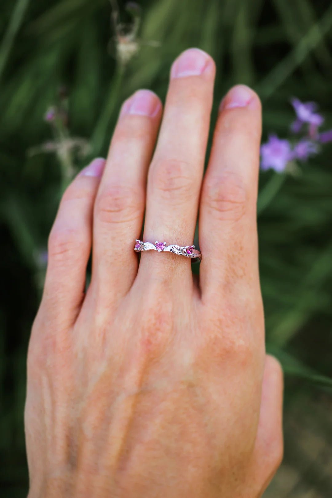 My Only One Pink Stones Ring - ARTSY SILVER