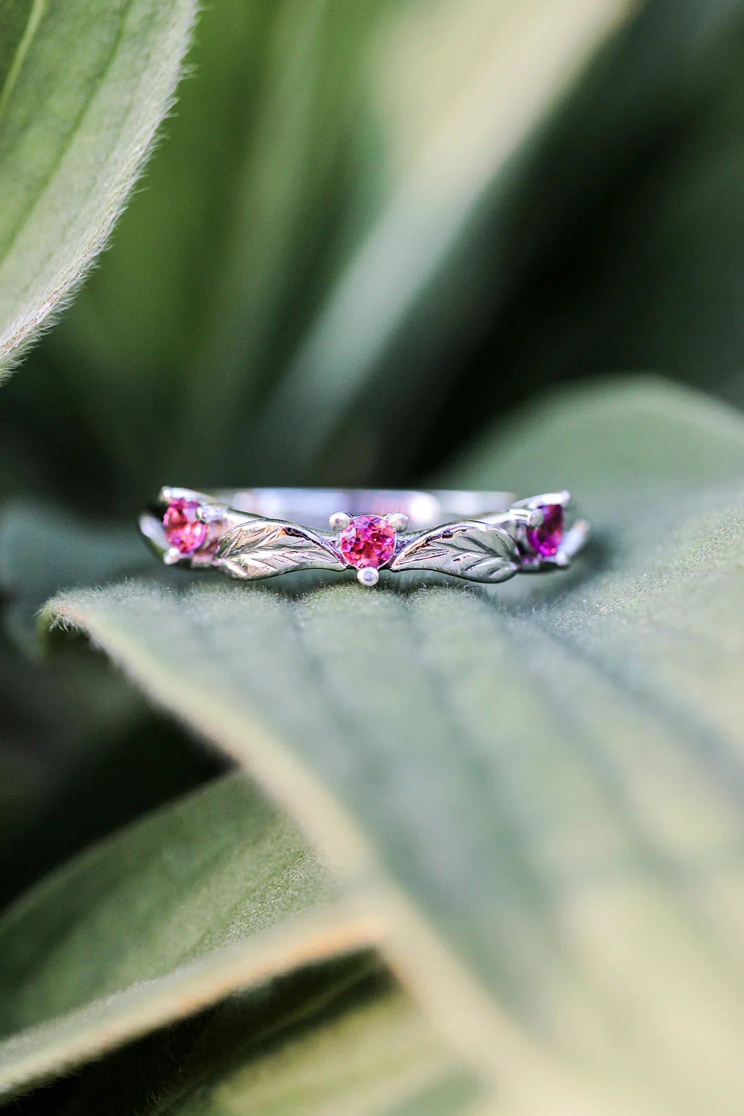 My Only One Pink Stones Ring - ARTSY SILVER