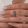 Mystic Topaz Stone Cat Necklace - ARTSY SILVER