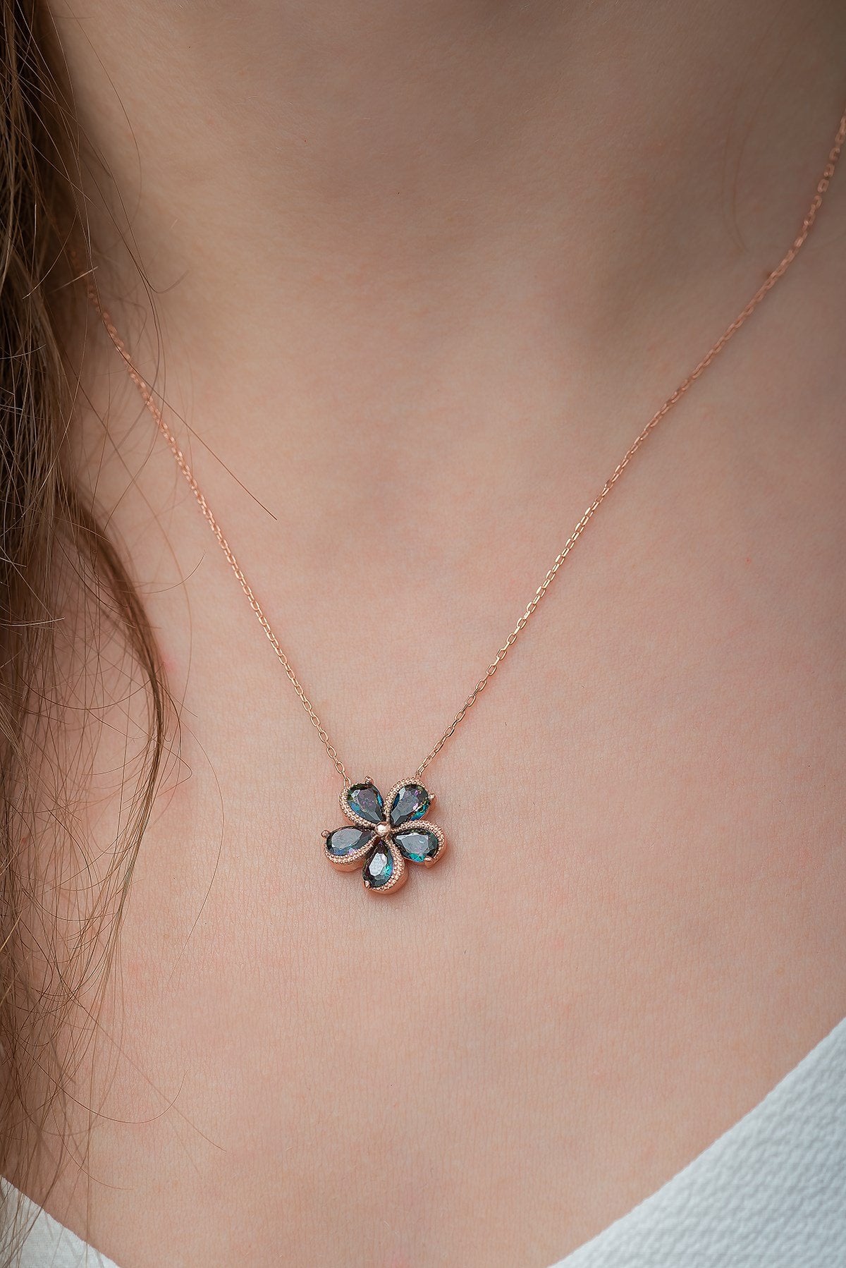 Mystic Topaz Stone Flower Necklace