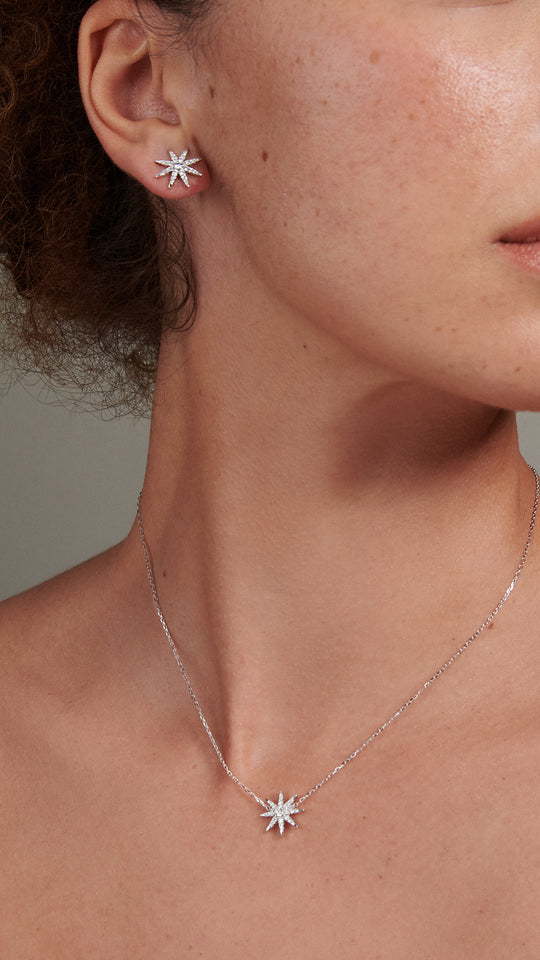 North Star Studs Silver Earrings