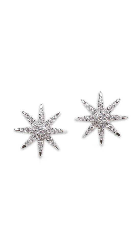 North Star Studs Silver Earrings