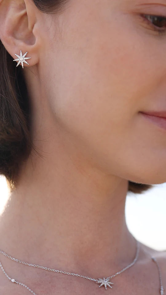 North Star Studs Silver Earrings
