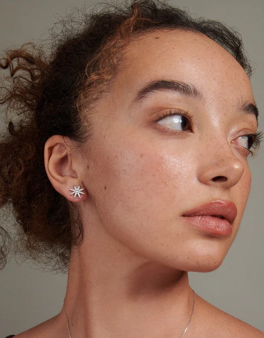 North Star Studs Silver Earrings