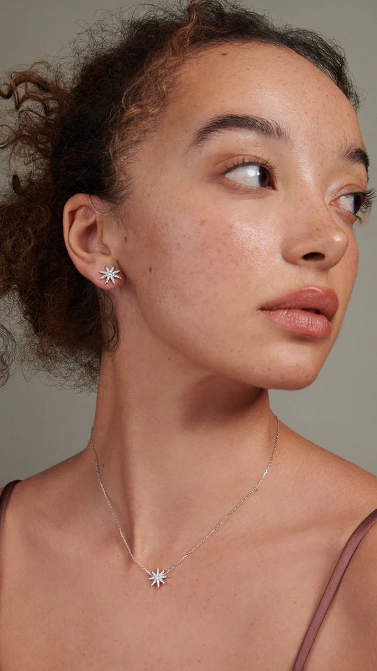 North Star Studs Silver Earrings
