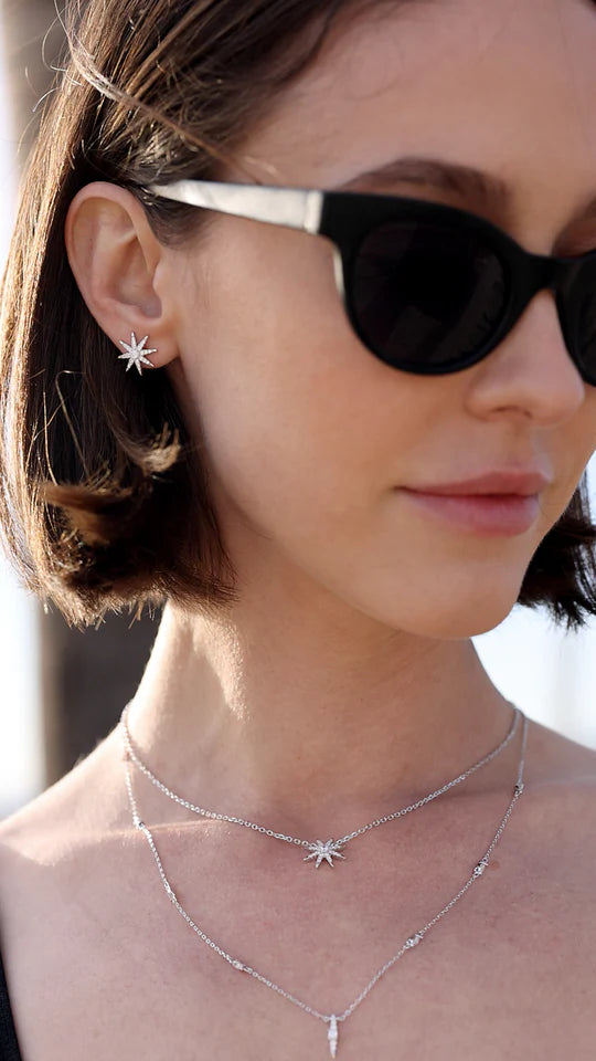 North Star Studs Silver Earrings