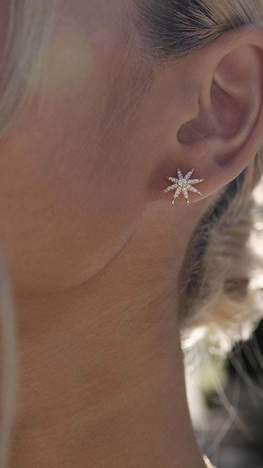 North Star Studs Gold Plating