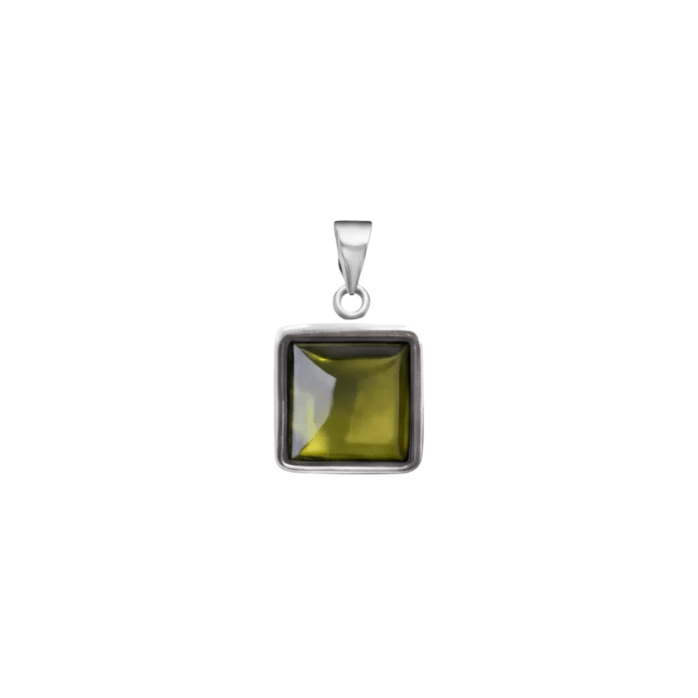 Olive Square Pendant - ARTSY SILVER