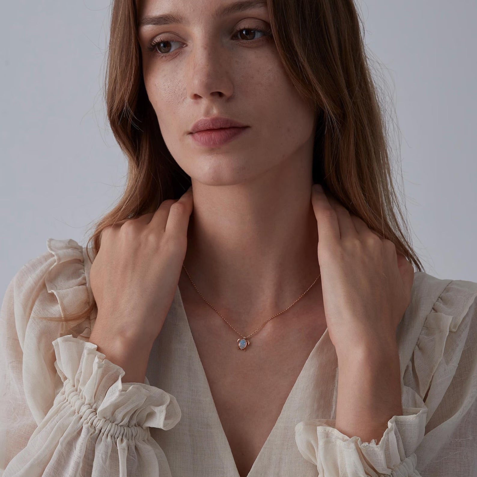 Toby Opal Turtle Necklace - ARTSY SILVER