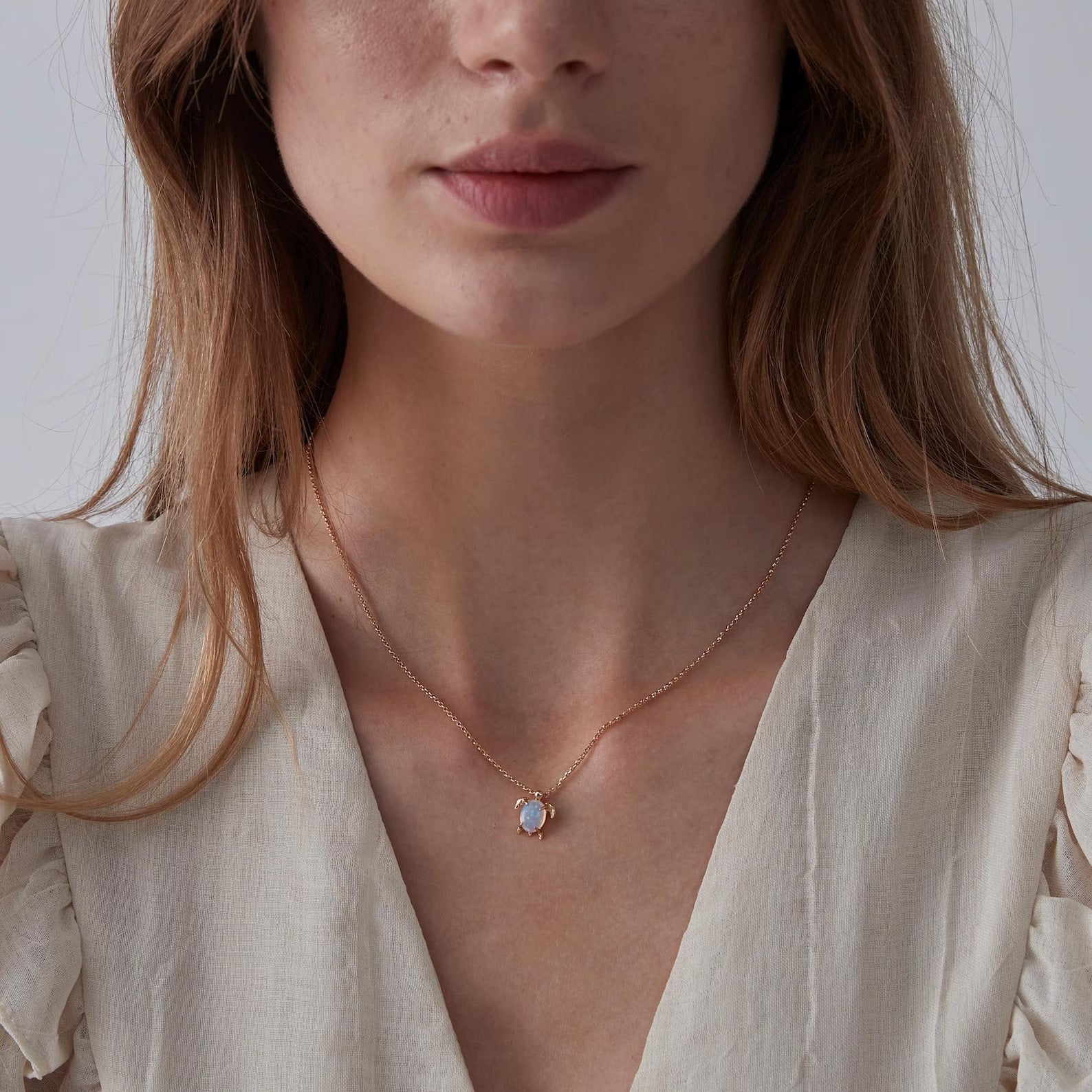 Toby Opal Turtle Necklace - ARTSY SILVER