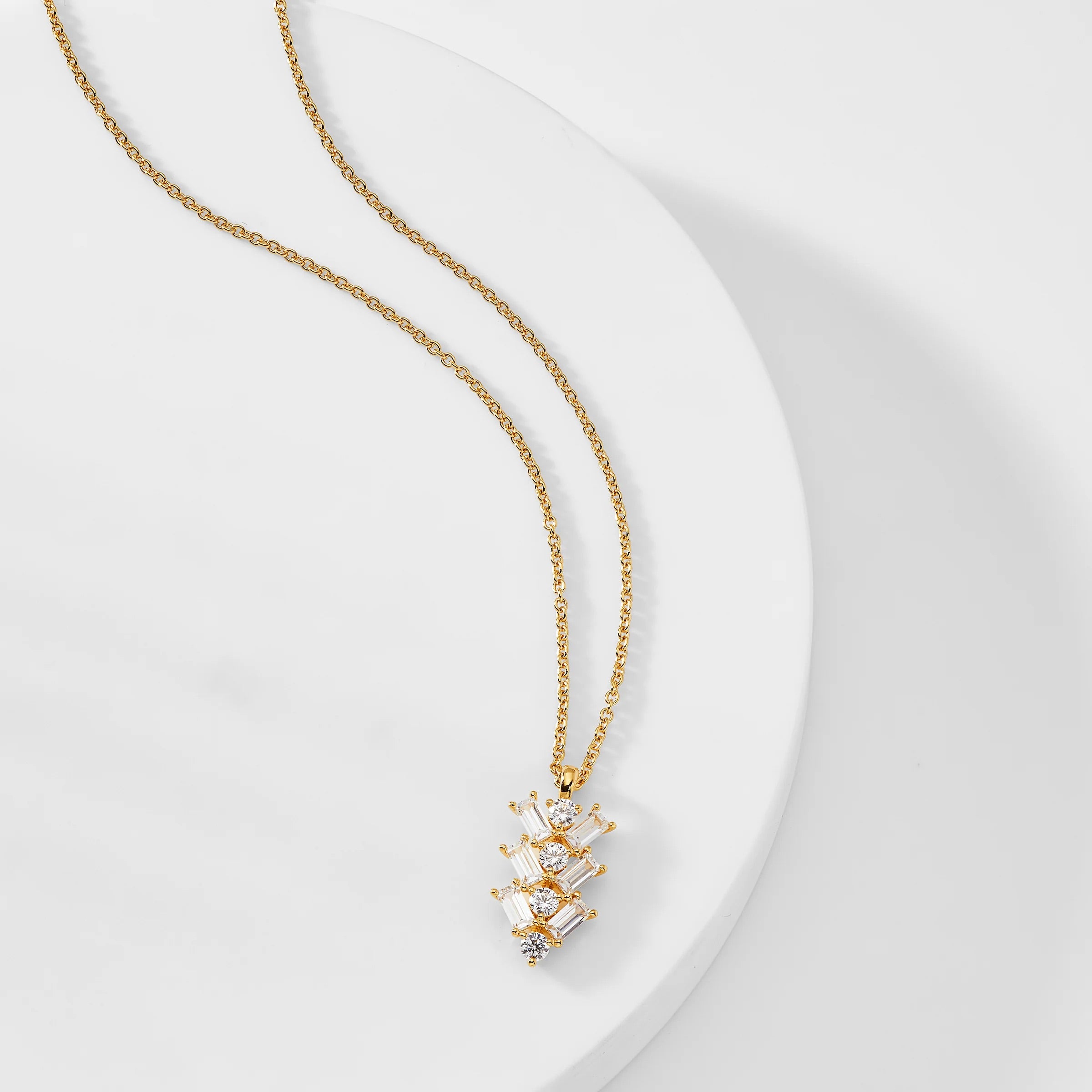 Taylor Baguette Necklace - ARTSY SILVER