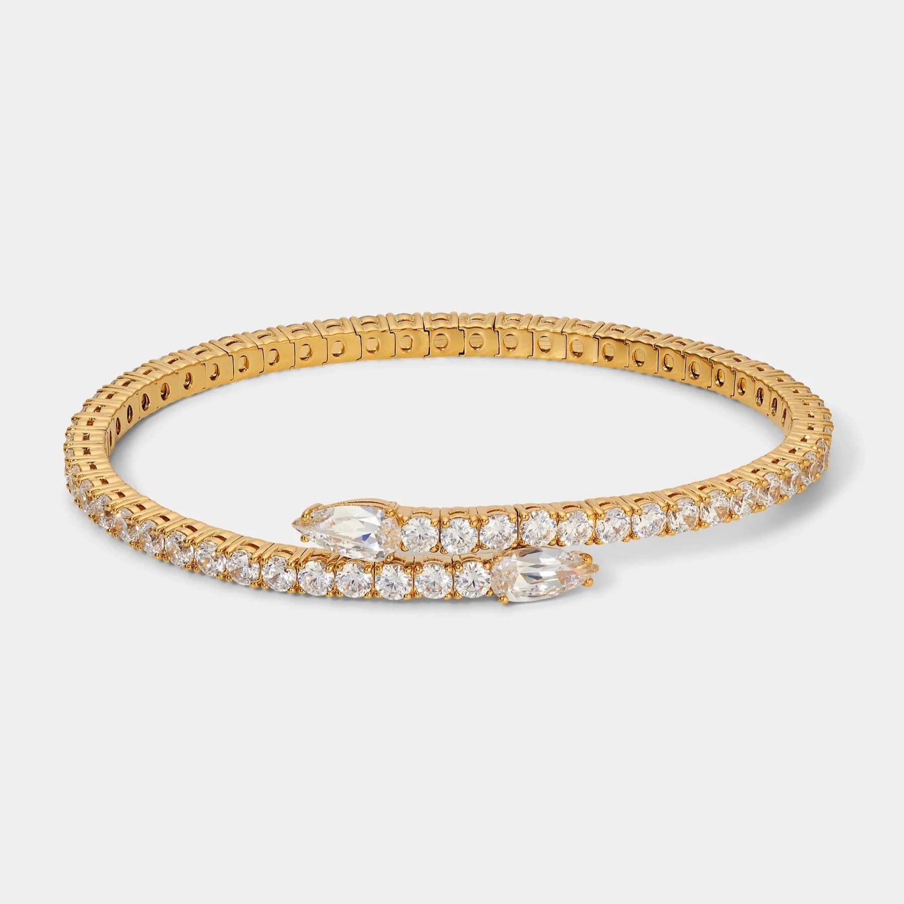 Pear Tennis Bangle Gold Plated - ARTSY SILVER