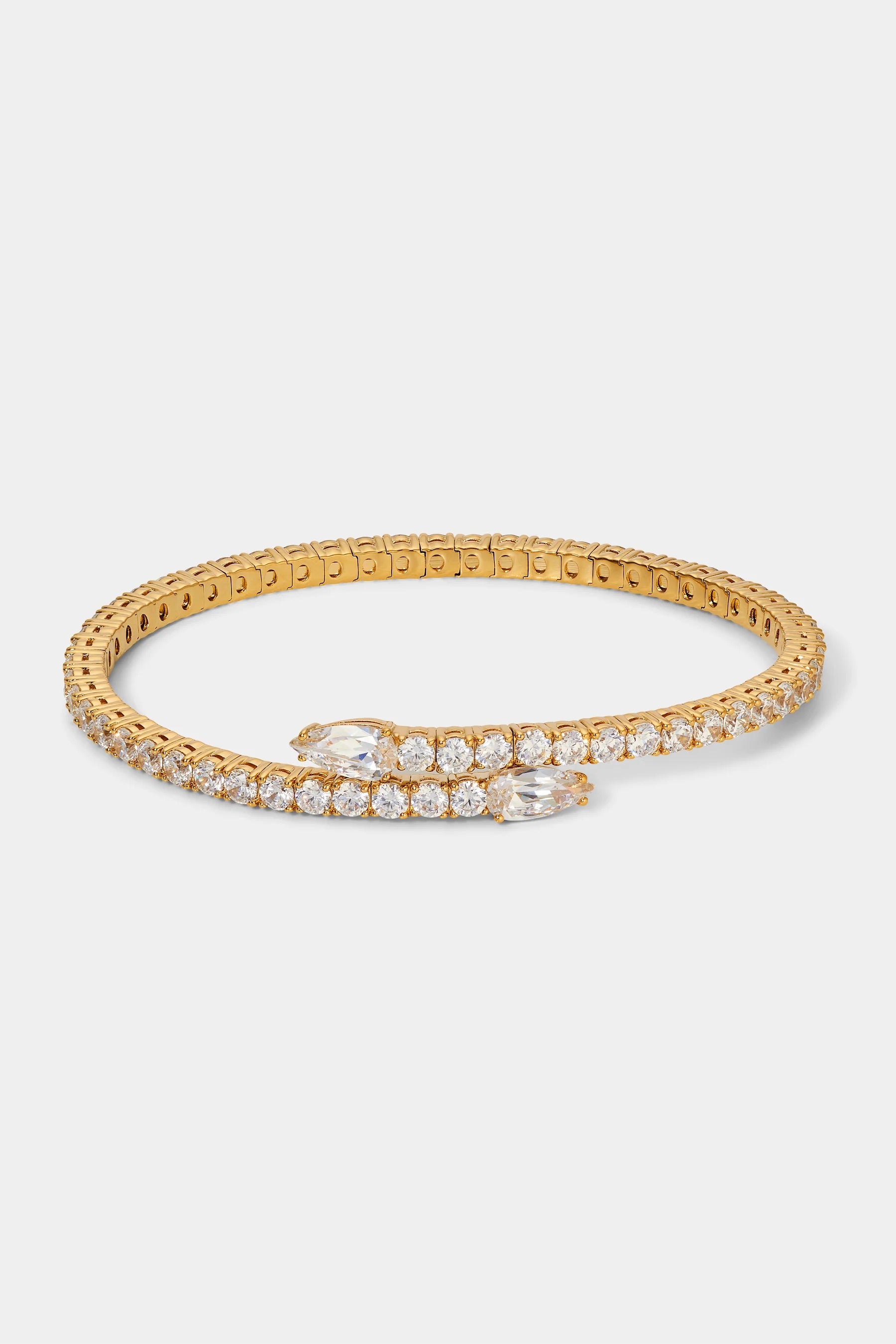 Pear Tennis Bangle Gold Plated - ARTSY SILVER