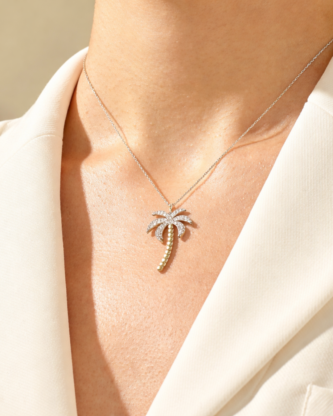 Palm Tree Necklace - ARTSY SILVER