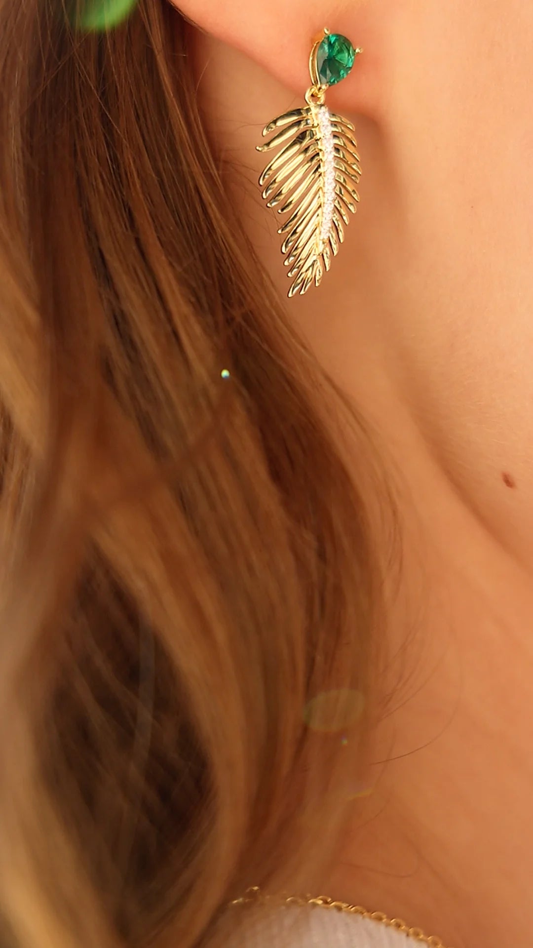 Palma Emerald Stone Earrings
