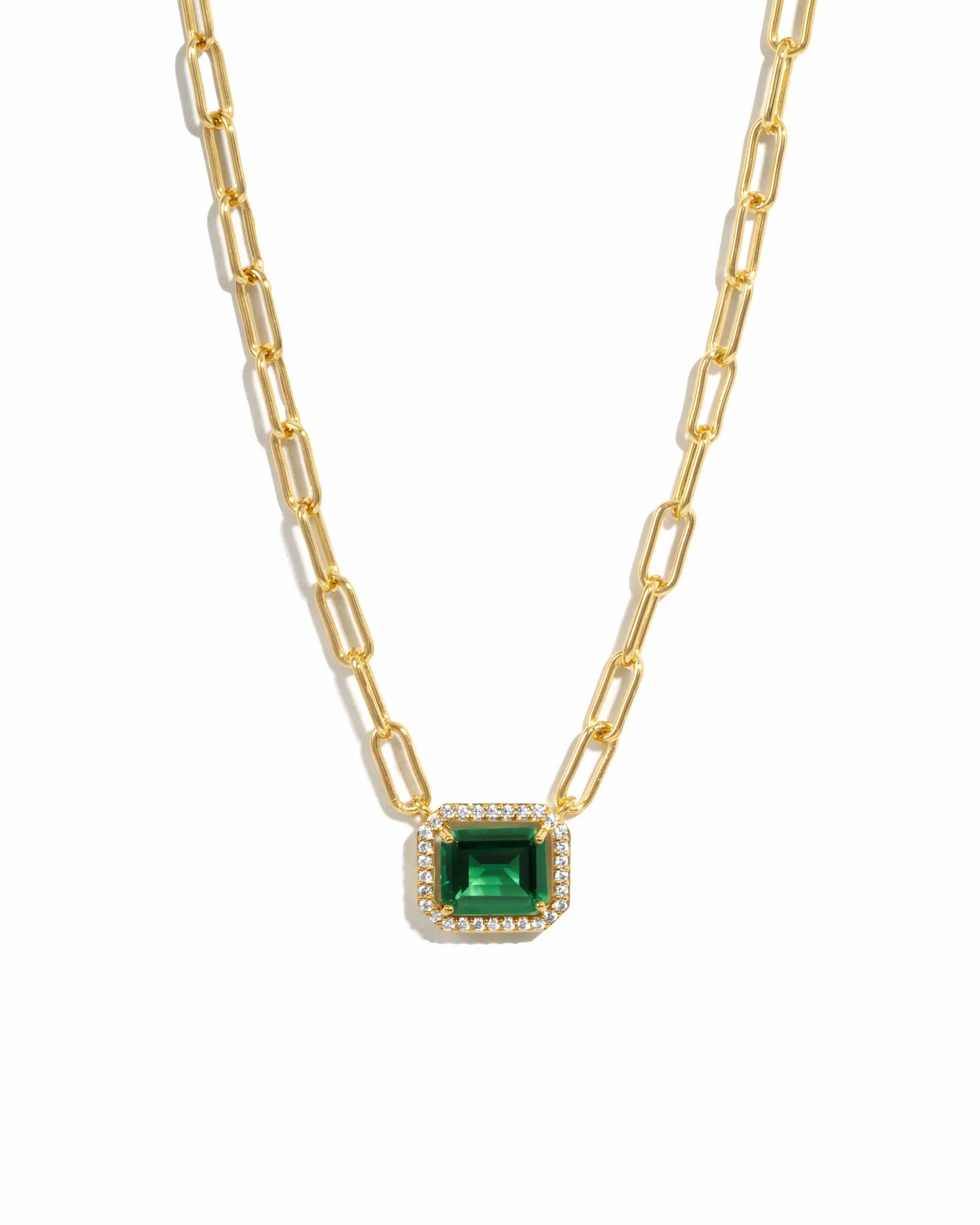 Paperclip Emerald Necklace