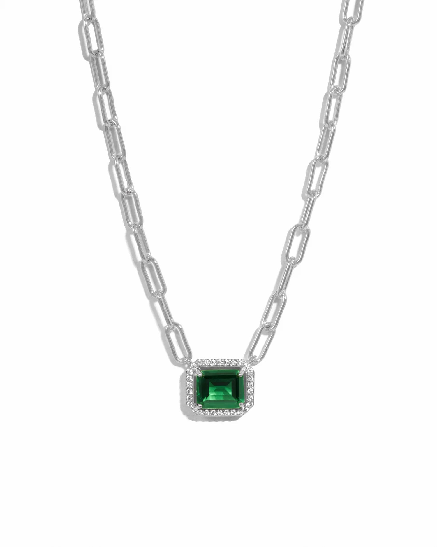 Paperclip Emerald Necklace