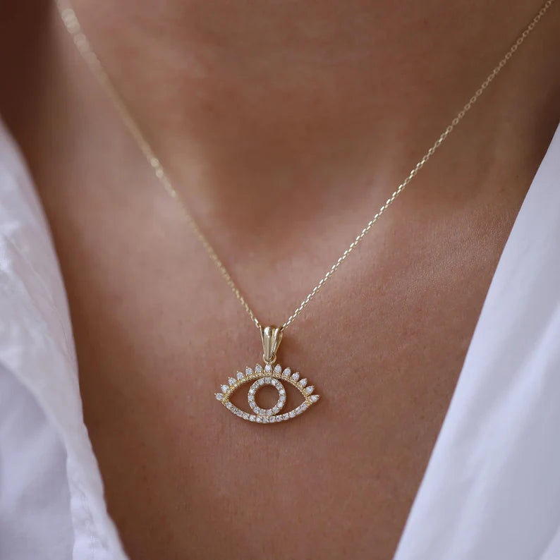 Pavé Evil Eye Necklace