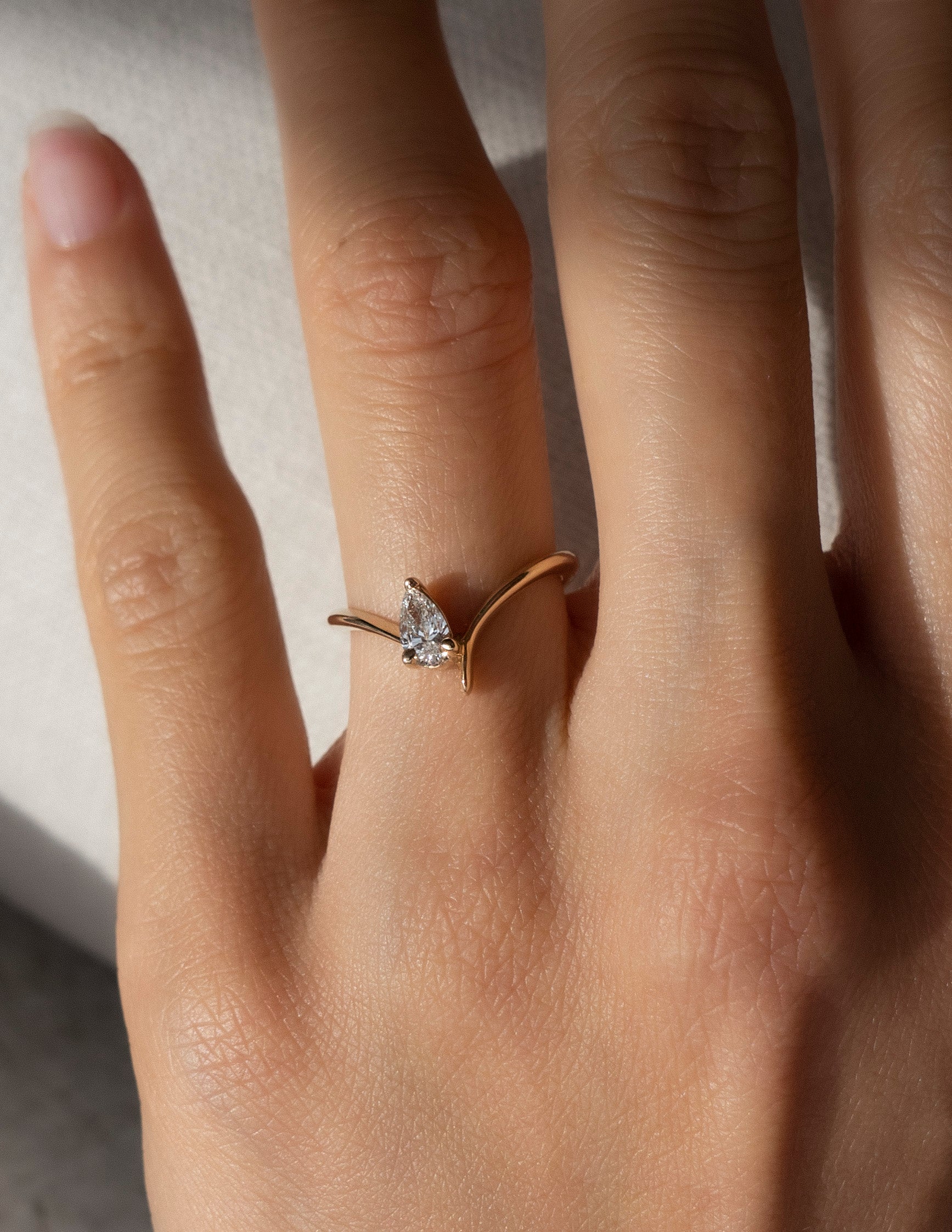 Eve Pear Zircon Ring - ARTSY SILVER