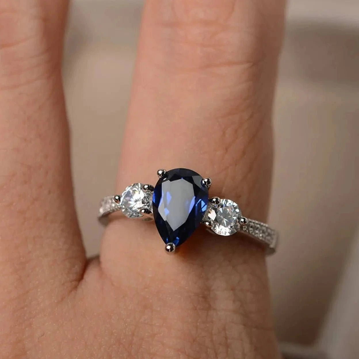 Titanic Blue Sapphire Ring - ARTSY SILVER