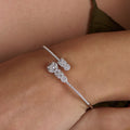 925 Sterling Silver Pear-Cut Zircon Stones Woman's  Bracelet I ARTSY SILVER