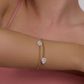 925 Sterling Silver with 18K Gold Plating Bangle - Woman's I ARTSY SILVER