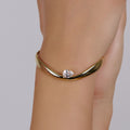 925 Sterling Silver with 18k gold plating  woman's Bangle IARTSY SILVER