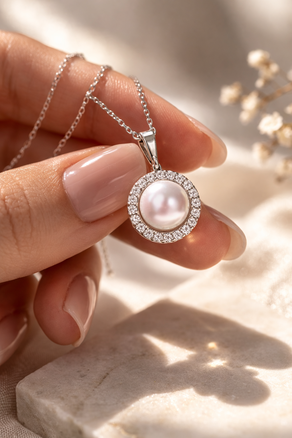 Pearl Bridal Necklace - ARTSY SILVER