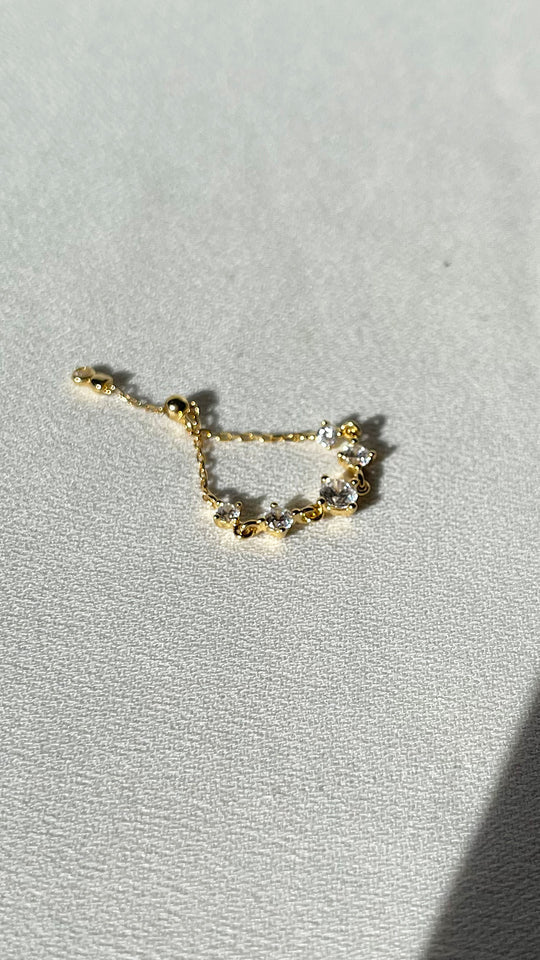 خاتم سلسلة الزركون متعدد الفضة