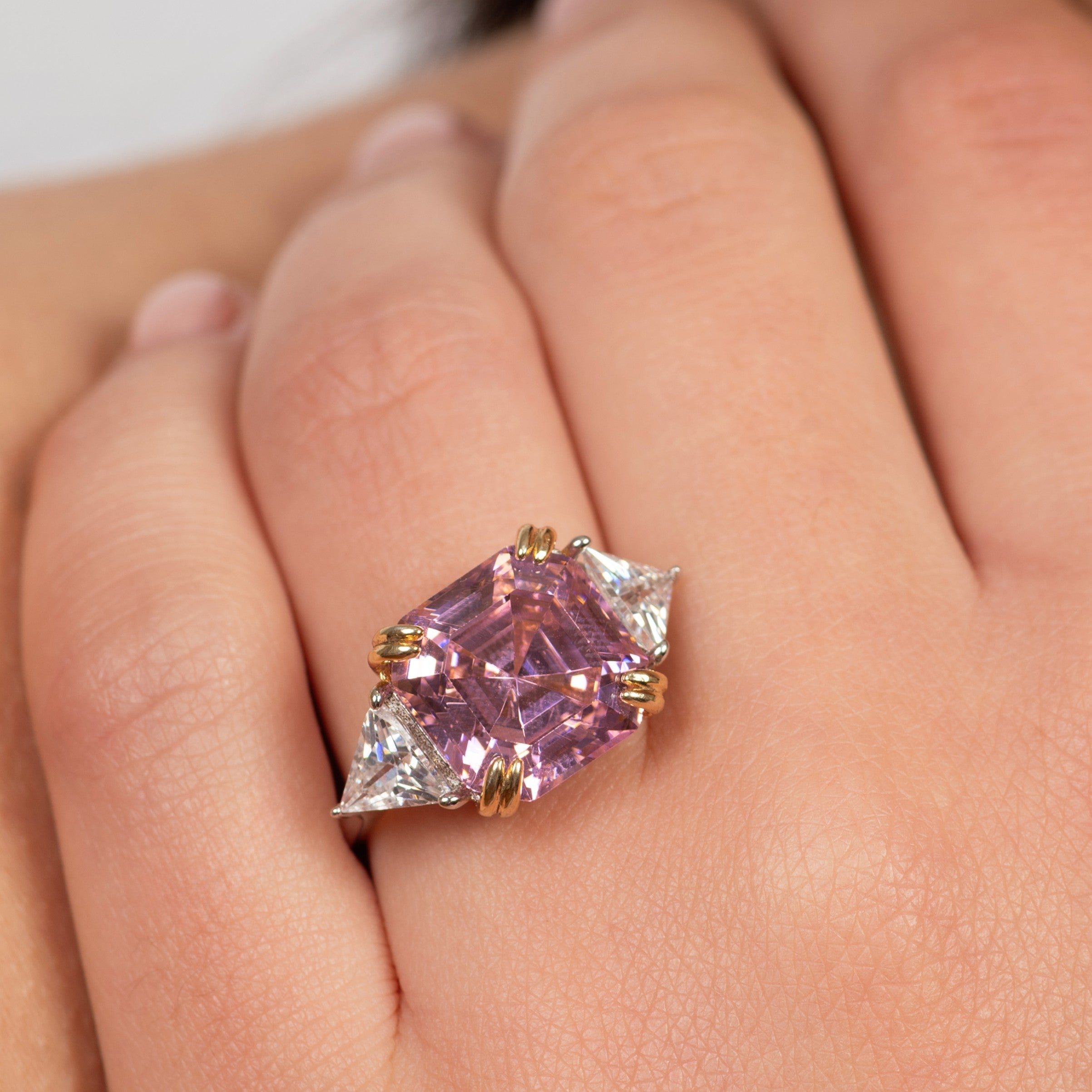 Pink Zircon Stone Ring