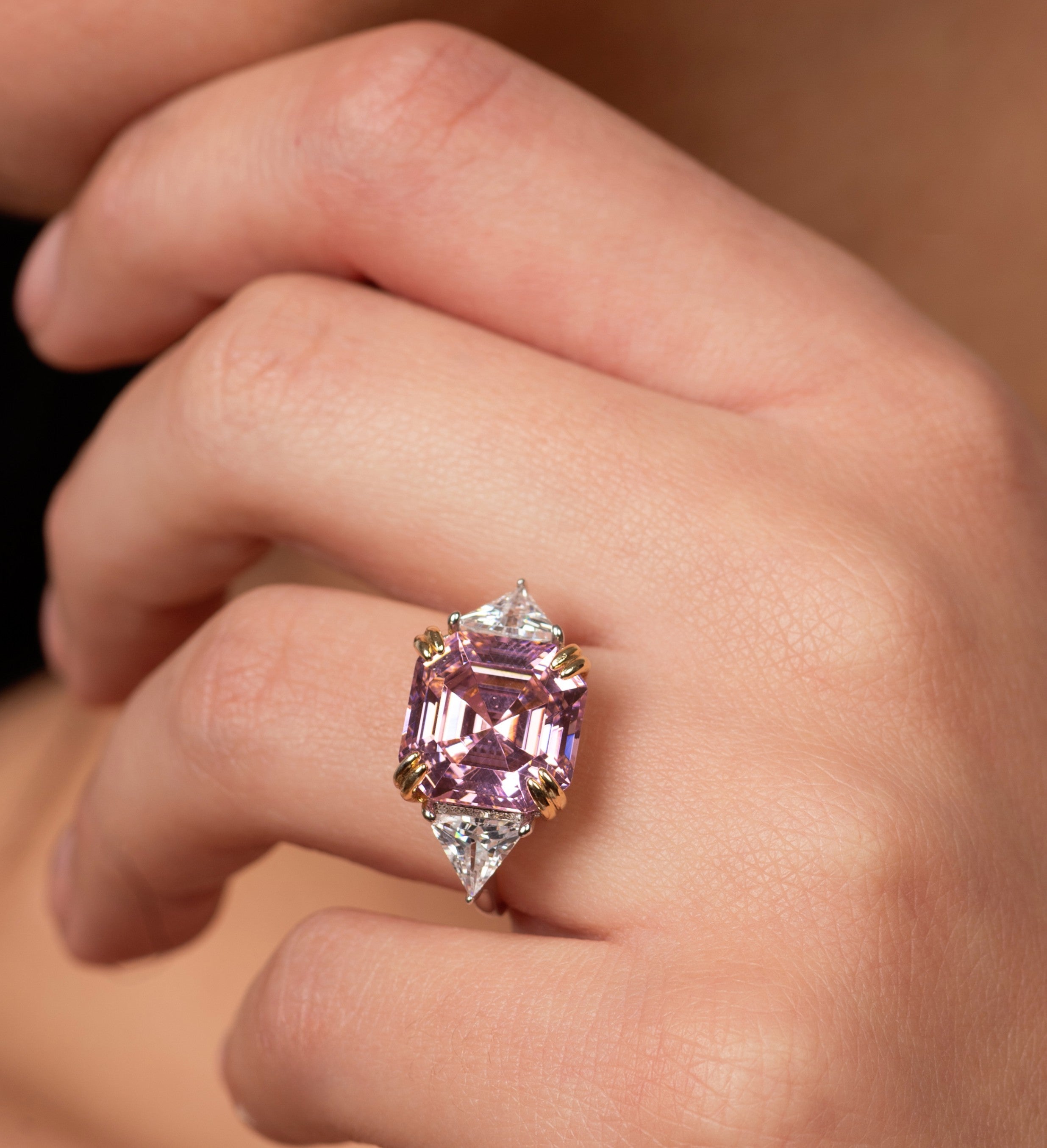 Pink Zircon Stone Ring