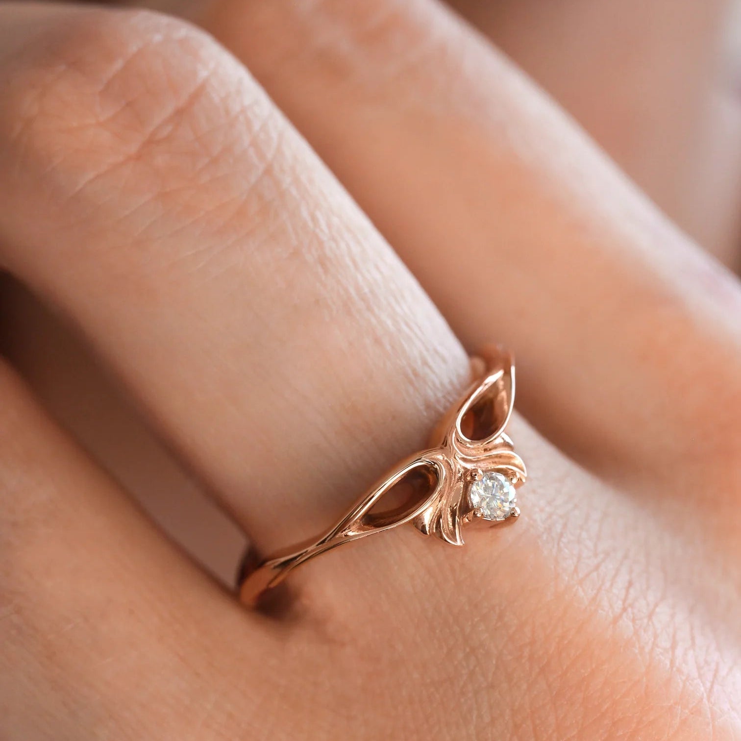 Pink Pear Stone 2 Set Ring - ARTSY SILVER