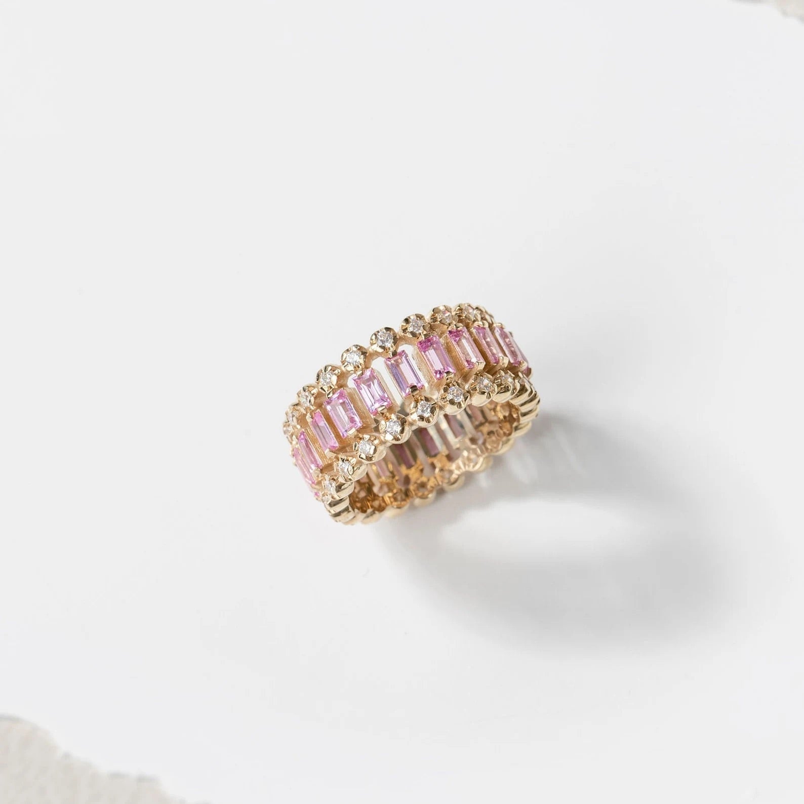 Pink- Baguette -Ring