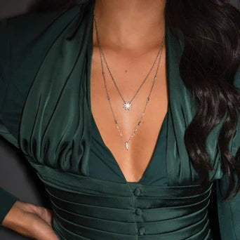 Light Of The Stars Layered Adjustable Necklace - ARTSY SILVER