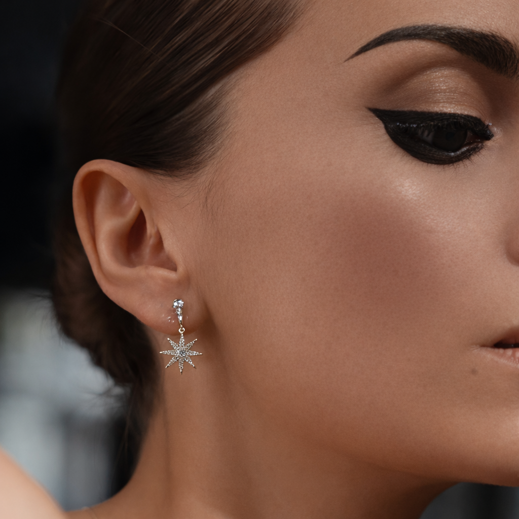 Pole Star Earrings Gold Plating